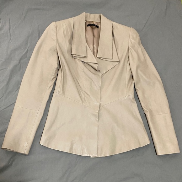 Elie Tahari Lambskin Jacket with Sash - Picture 2 of 11